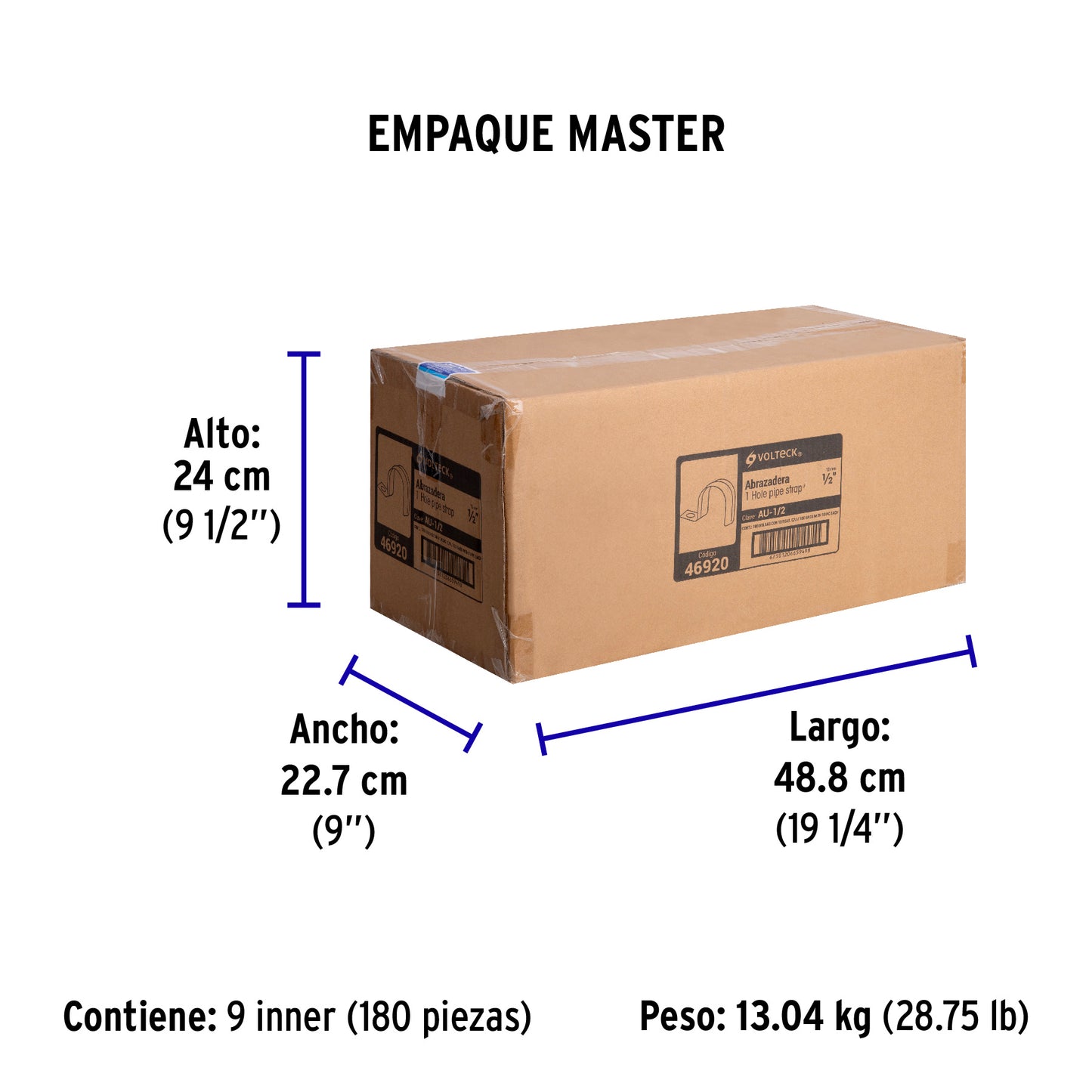 Bolsa c/10 abrazaderas tipo uña 1/2' p/tubo pared delgada | AU-1/2 | 46920