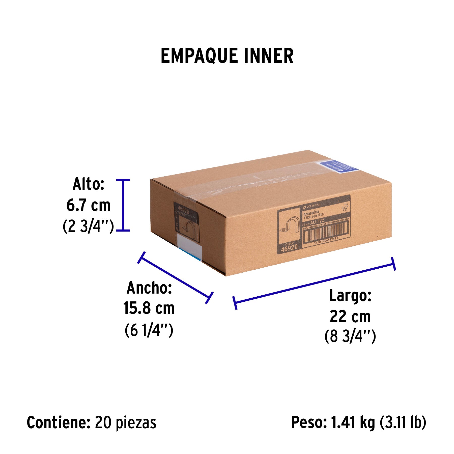 Bolsa c/10 abrazaderas tipo uña 1/2' p/tubo pared delgada | AU-1/2 | 46920
