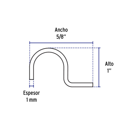 Bolsa c/10 abrazaderas tipo uña 1' p/tubo pared delgada | AU-1 | 46922