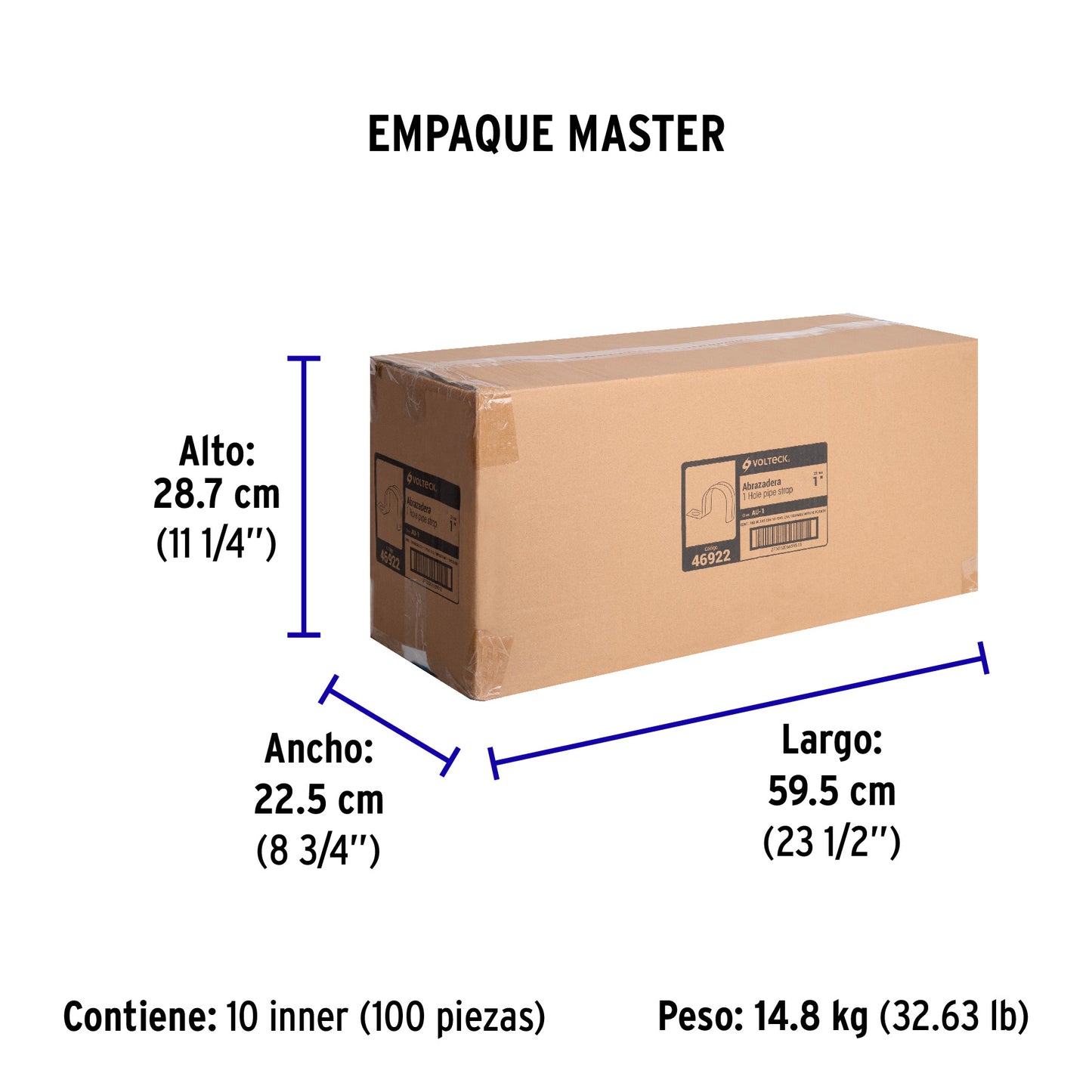 Bolsa c/10 abrazaderas tipo uña 1' p/tubo pared delgada | AU-1 | 46922