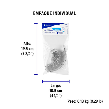 Bolsa c/10 abrazaderas tipo uña 1' p/tubo pared delgada | AU-1 | 46922