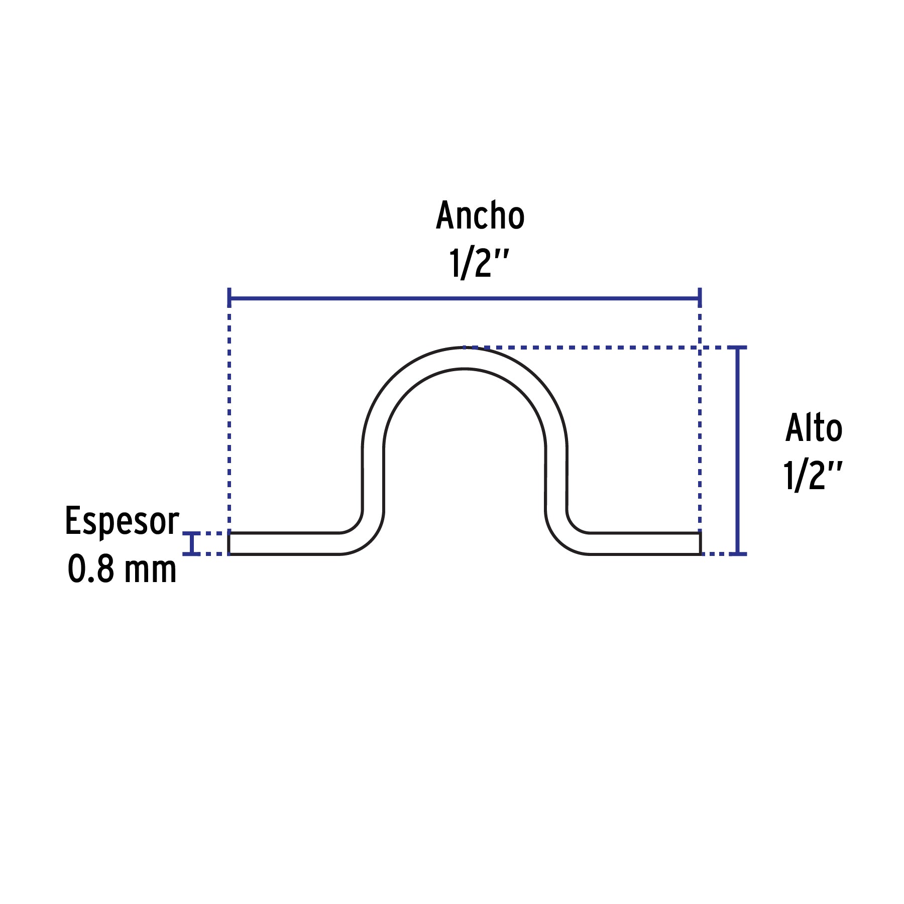 Bolsa c/10 abrazaderas tipo omega 1/2' p/tubo pared delgada | AO-1/2 | 46923