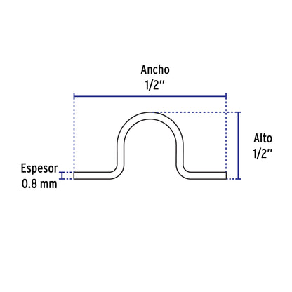 Bolsa c/10 abrazaderas tipo omega 1/2' p/tubo pared delgada | AO-1/2 | 46923