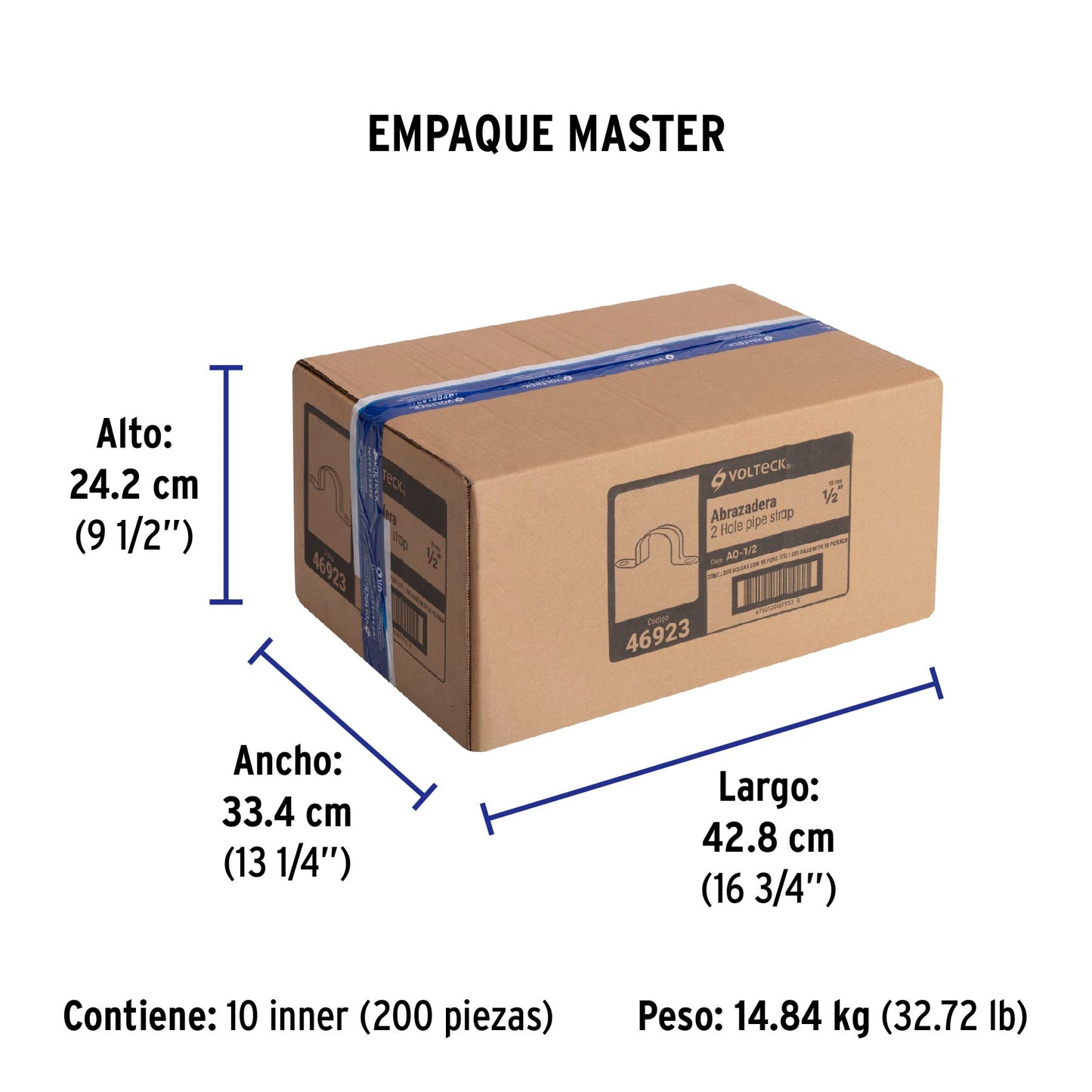 Bolsa c/10 abrazaderas tipo omega 1/2' p/tubo pared delgada | AO-1/2 | 46923
