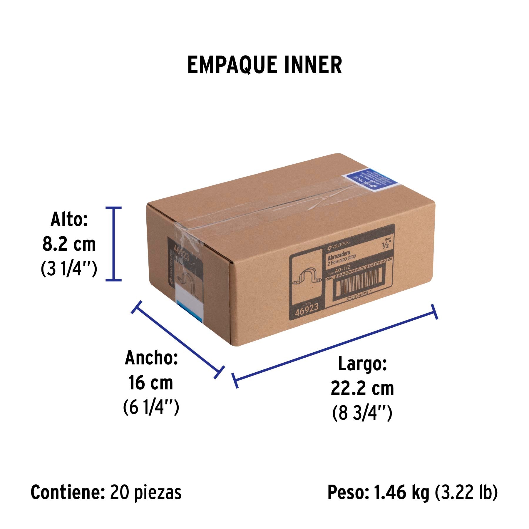 Bolsa c/10 abrazaderas tipo omega 1/2' p/tubo pared delgada | AO-1/2 | 46923