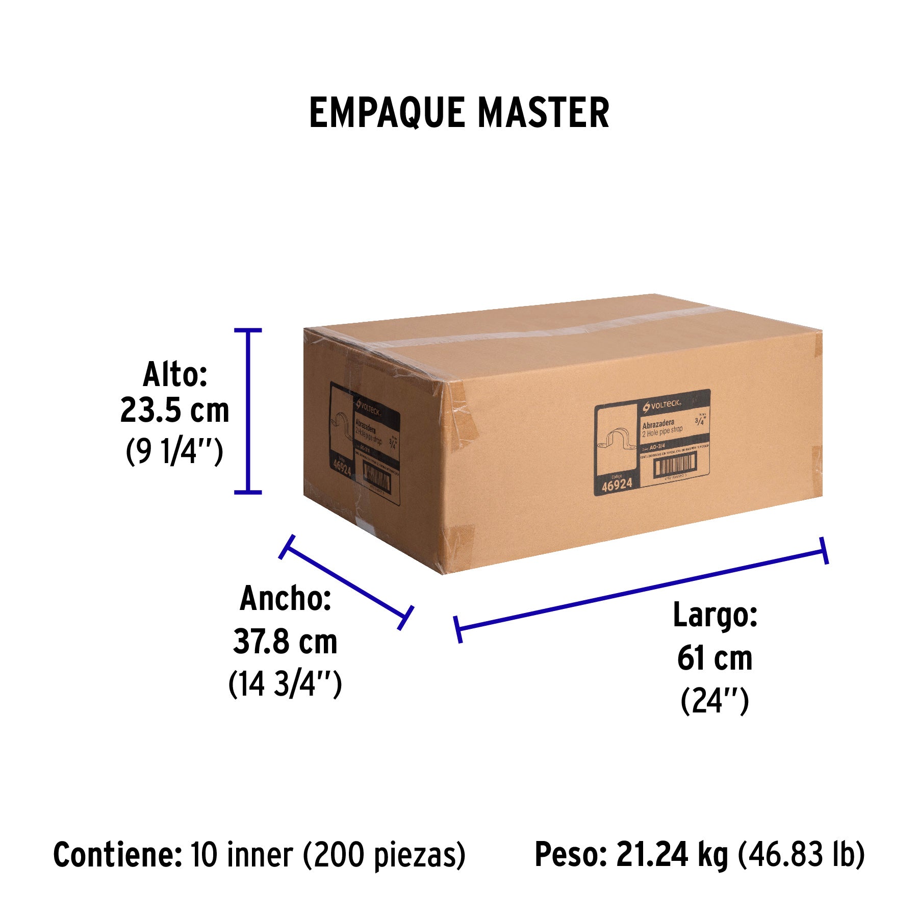 Bolsa c/10 abrazaderas tipo omega 3/4' p/tubo pared delgada | AO-3/4 | 46924