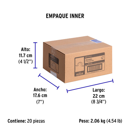Bolsa c/10 abrazaderas tipo omega 3/4' p/tubo pared delgada | AO-3/4 | 46924