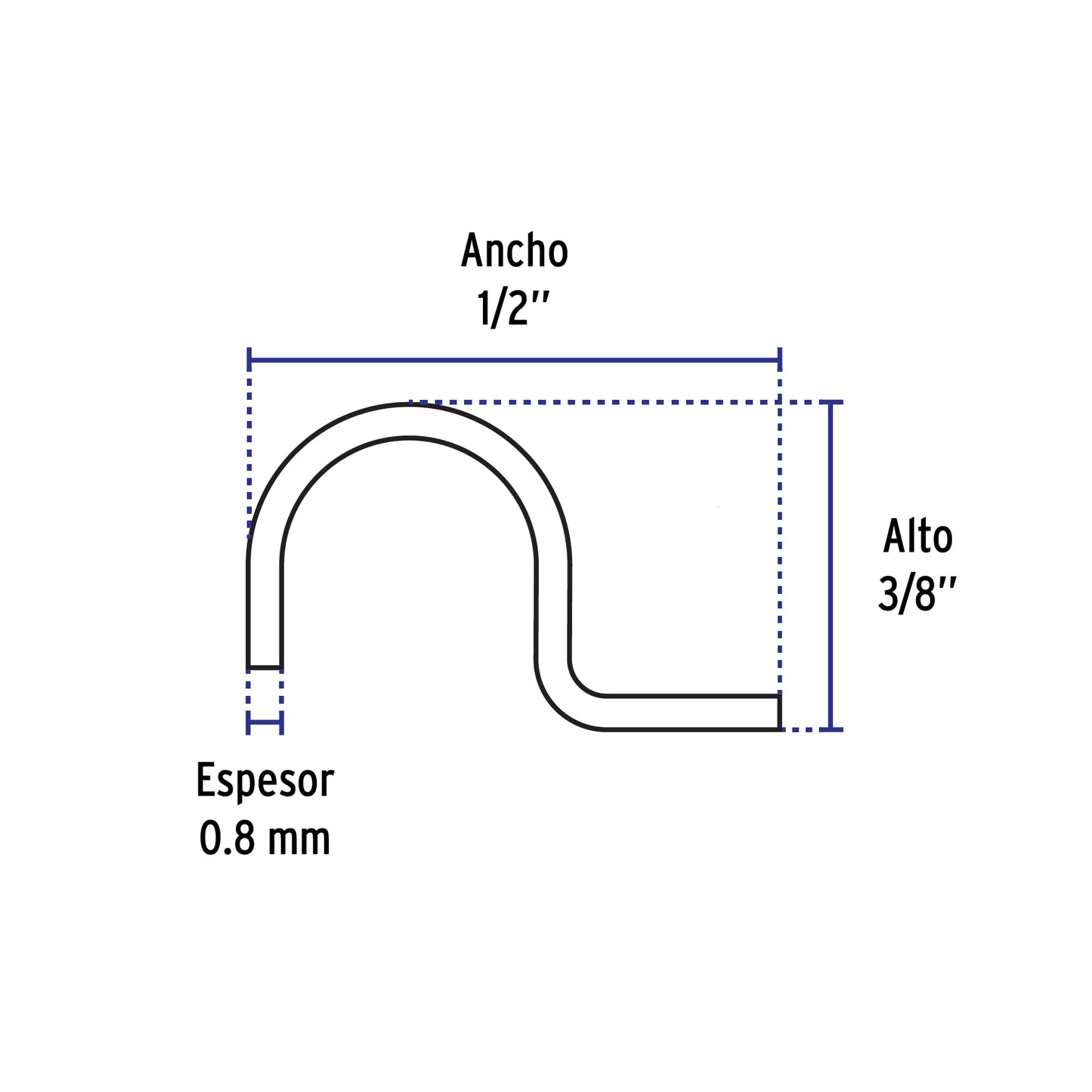 Bolsa c/10 abrazaderas tipo uña 3/8' p/tubo pared delgada | AU-3/8 | 46927