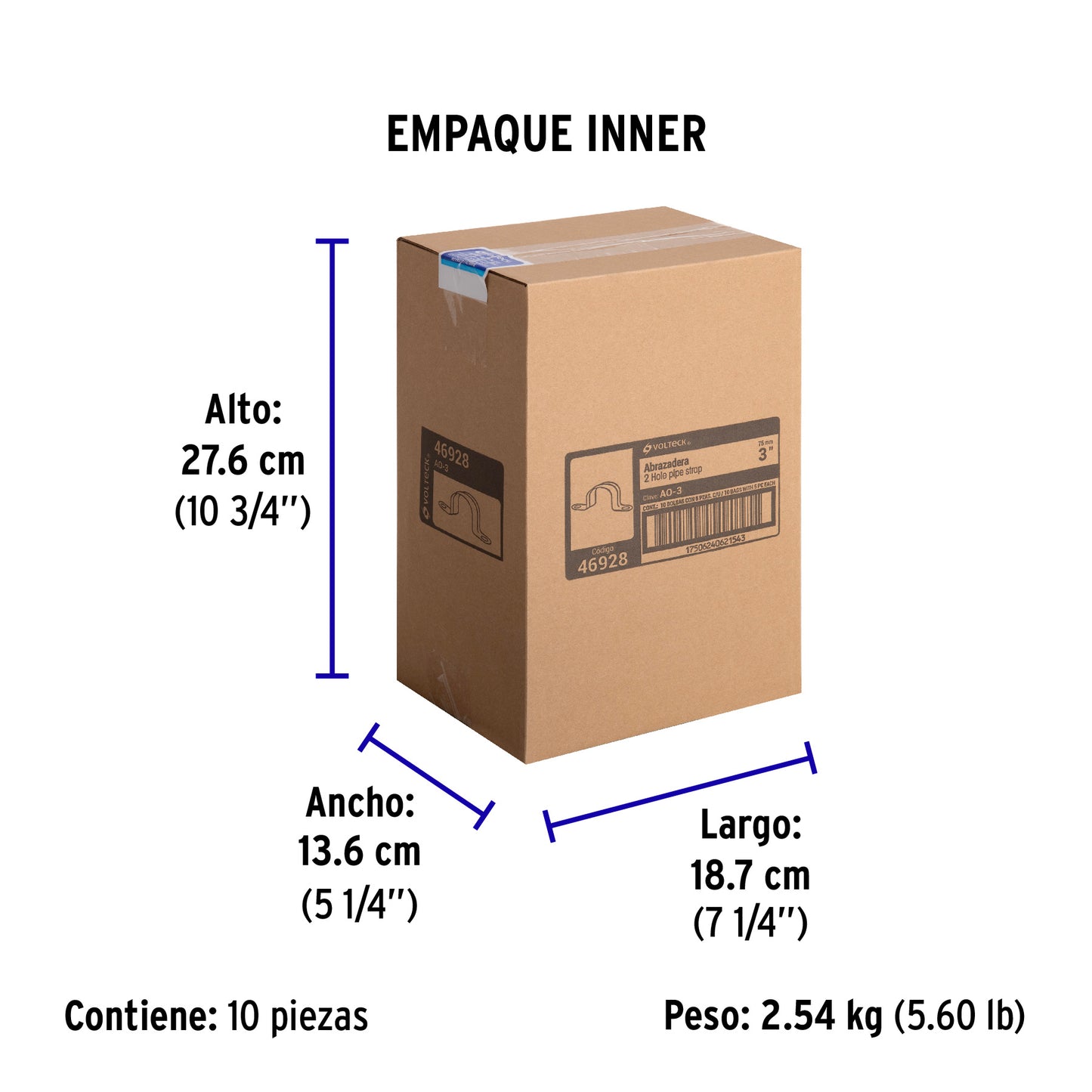 Bolsa c/5 abrazaderas tipo omega 3' p/tubo pared delgada | AO-3 | 46928