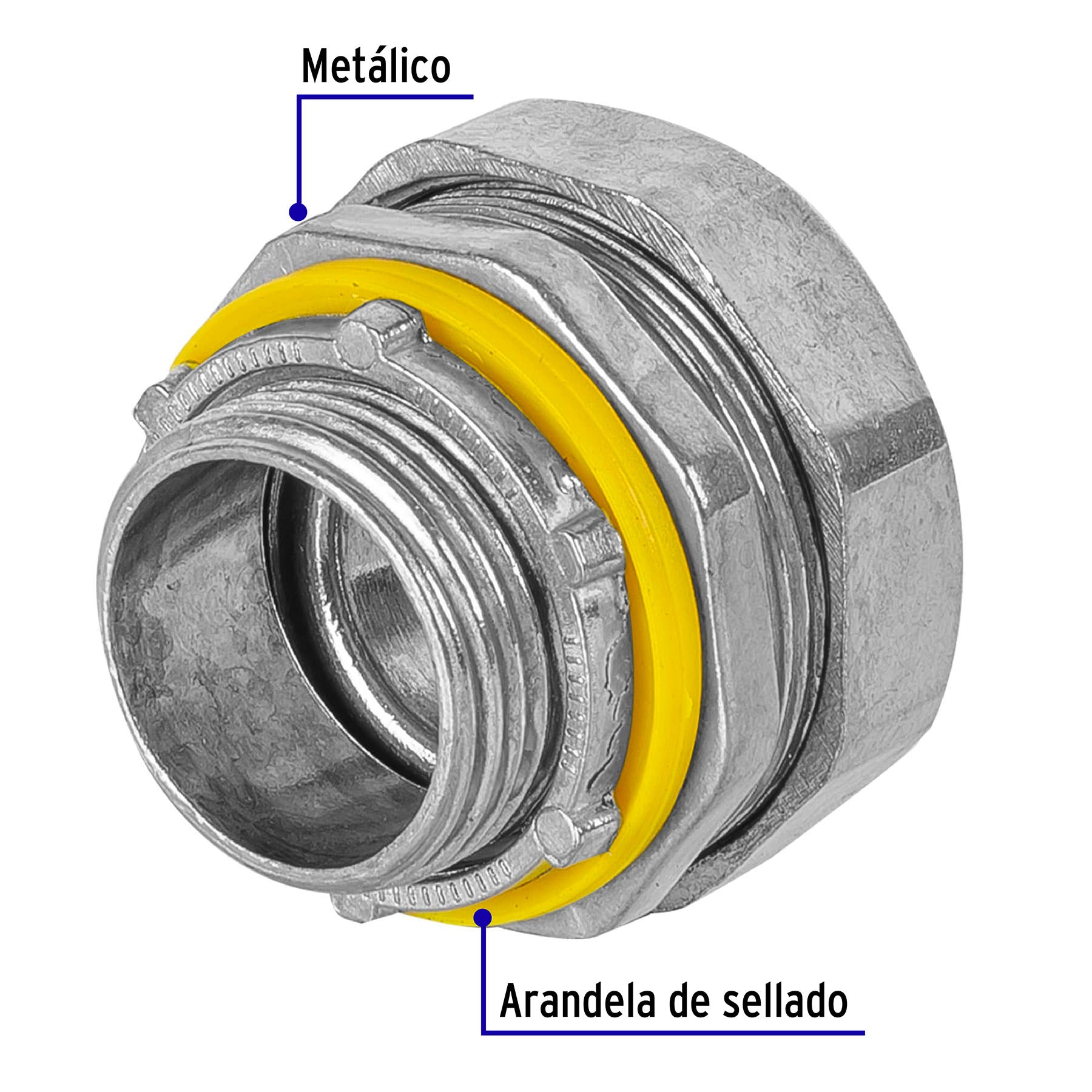 Conector recto 3/4' para tubo liquid tight, Volteck | CLQ-3/4R | 46931
