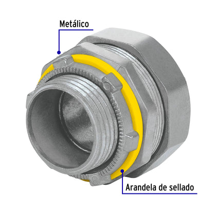Conector recto 1' para tubo liquid tight, Volteck | CLQ-1R | 46932