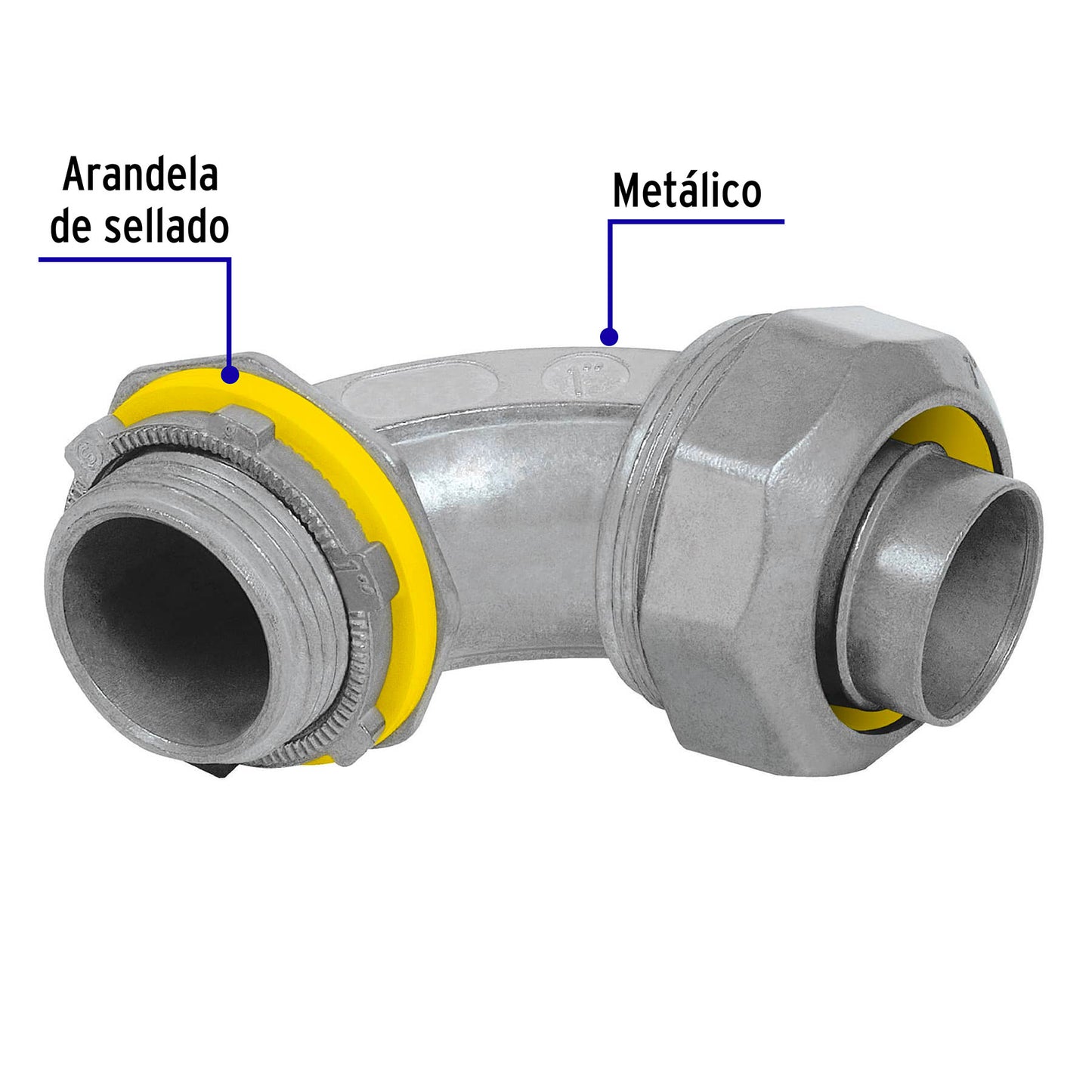 Conector curvo de 1' para tubo liquid tight, Volteck | CLQ-1C | 46935