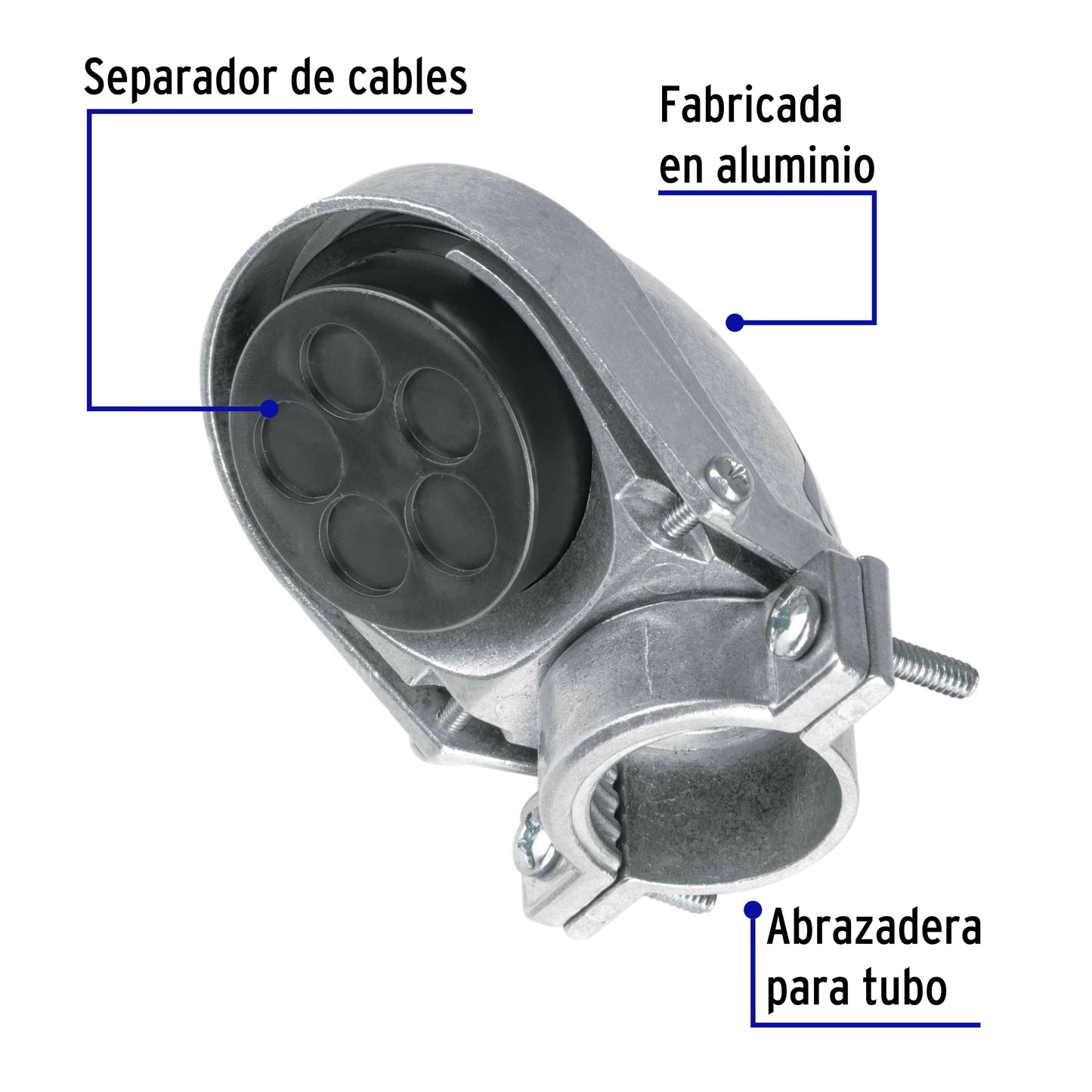 Mufa con abrazadera para tubo 1', Volteck | MUFA-1 | 46940