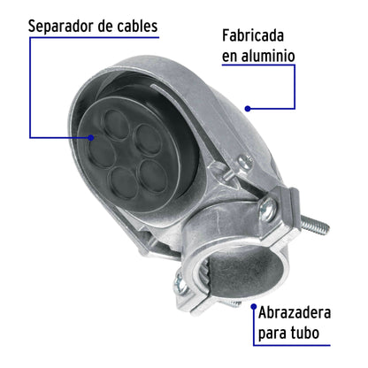 Mufa con abrazadera para tubo 1', Volteck | MUFA-1 | 46940