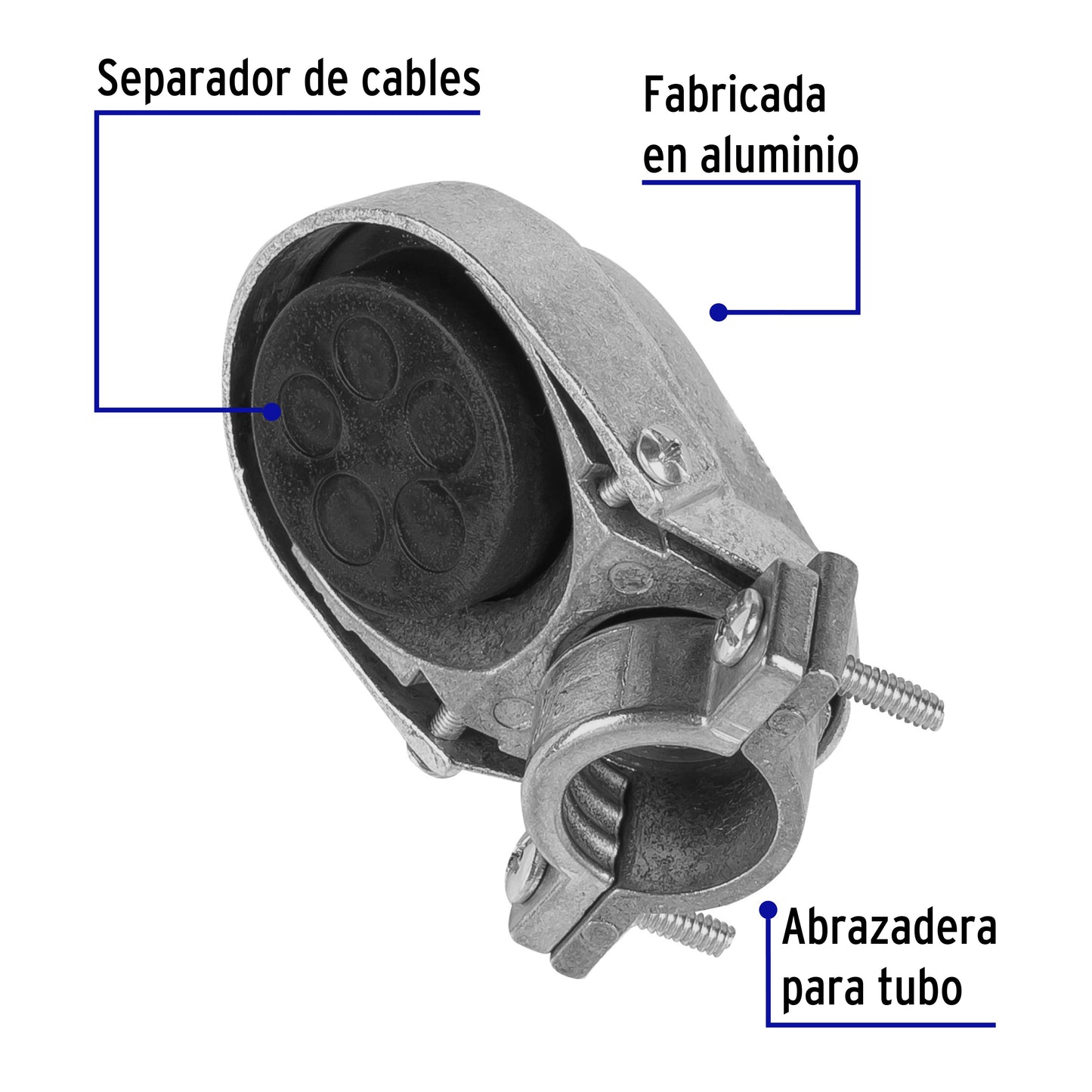 Mufa con abrazadera para tubo 3/4', Volteck | MUFA-3/4 | 46941
