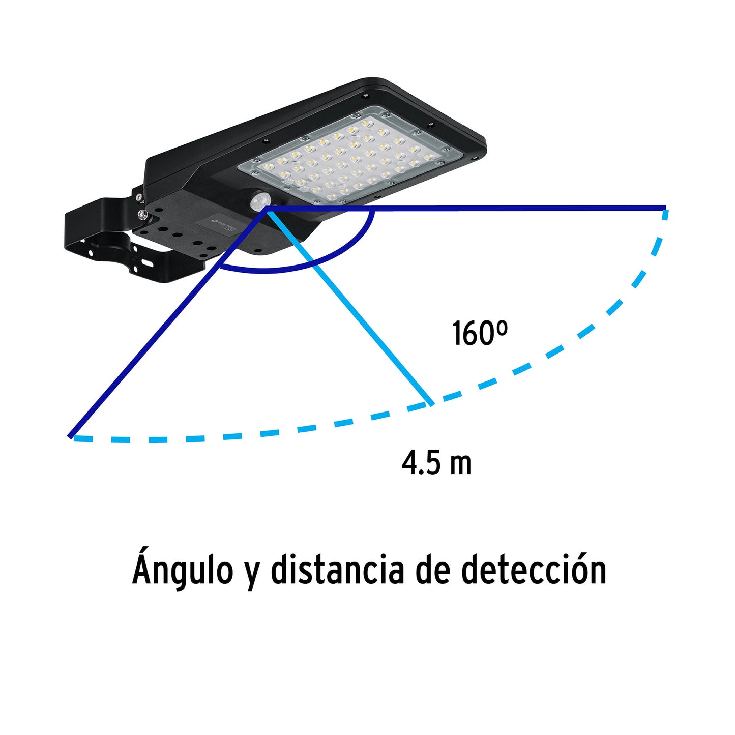 Luminario suburbano solar LED 8 W 6500 K con sensor de luz | SUB-901L | 46957