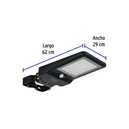 Luminario suburbano solar LED 8 W 6500 K con sensor de luz | SUB-901L | 46957