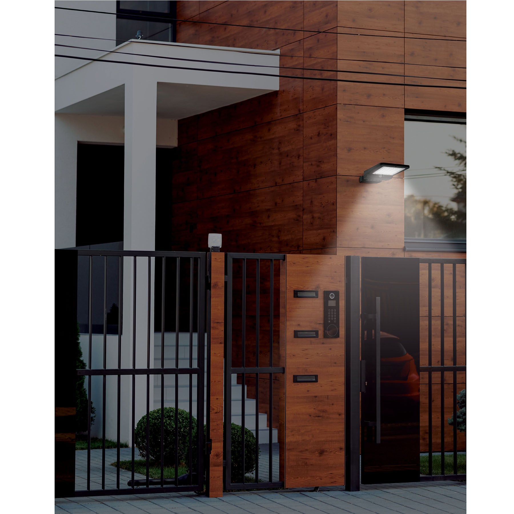 Luminario suburbano solar LED 8 W 6500 K con sensor de luz | SUB-901L | 46957