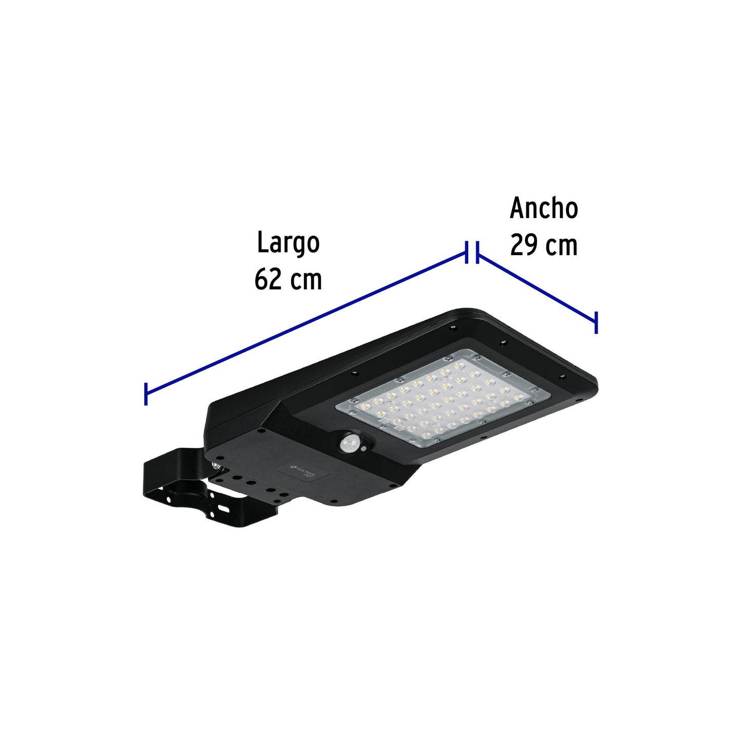 Luminario suburbano solar LED 15 W 6500 K con sensor de luz | SUB-902L | 46958