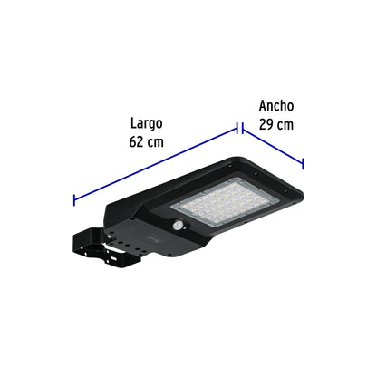 Luminario suburbano solar LED 15 W 6500 K con sensor de luz | SUB-902L | 46958