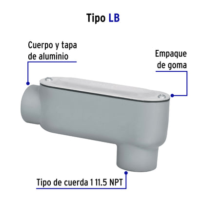 Condulet 1' conexión tipo LB, Volteck | COLET-1-LB | 46972