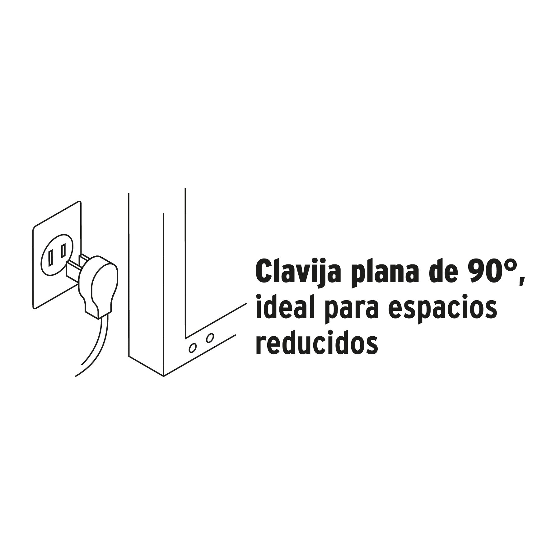 Extensión doméstica aterrizada 3 m blanca con clavija plana | EDA-3B | 46988