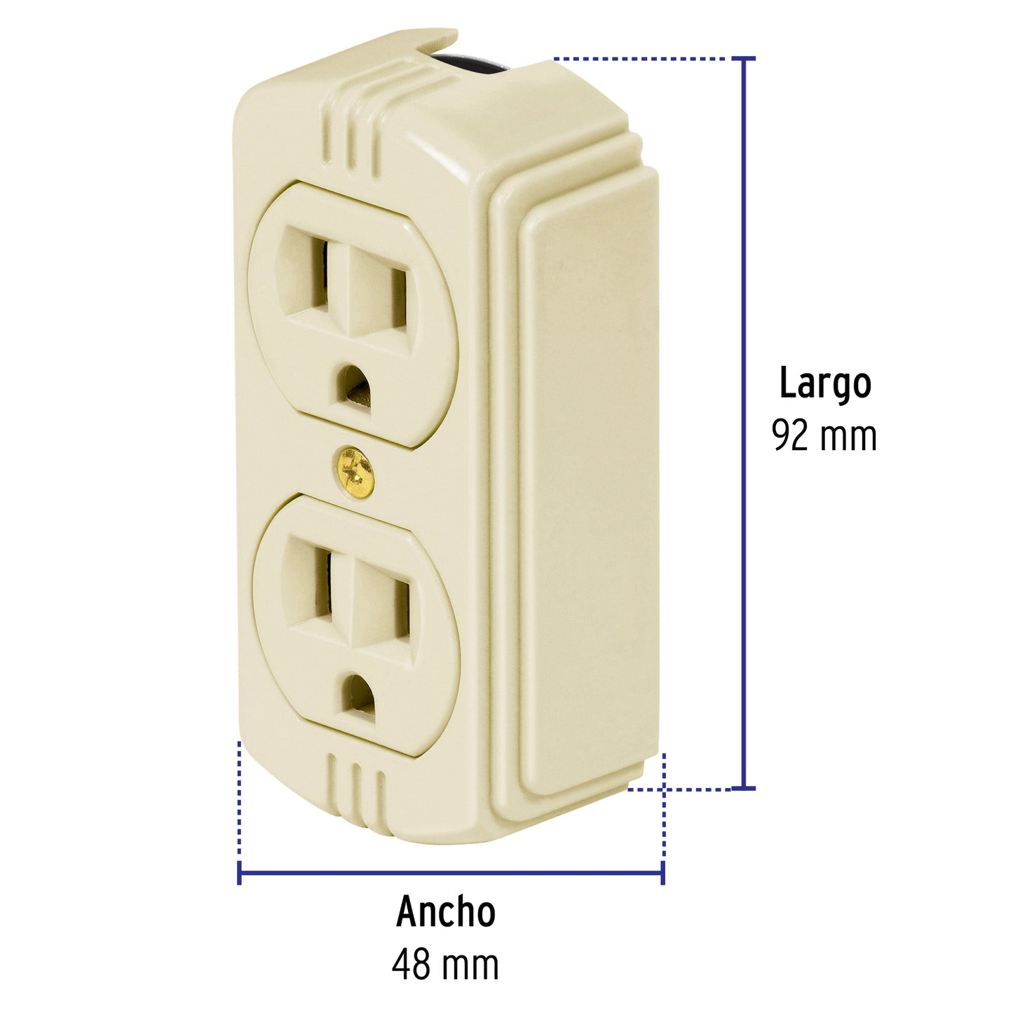 Contacto de sobreponer dúplex, 2 polos+tierra a granel | COSO-DAG | 47041