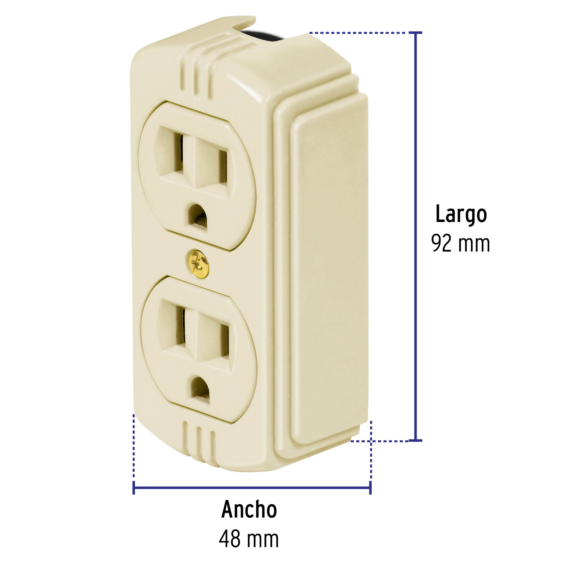 Contacto de sobreponer dúplex, 2 polos+tierra a granel | COSO-DAG | 47041