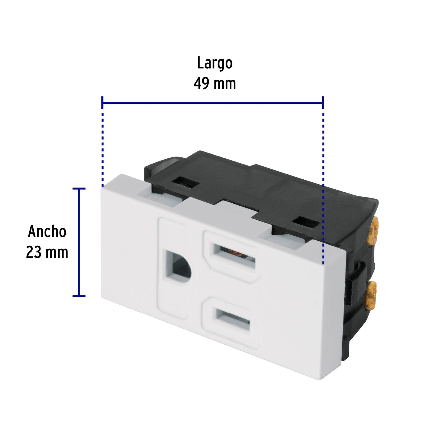 Contacto aterrizado, 1 módulo, línea Española, color blanco | COA-EB | 47051