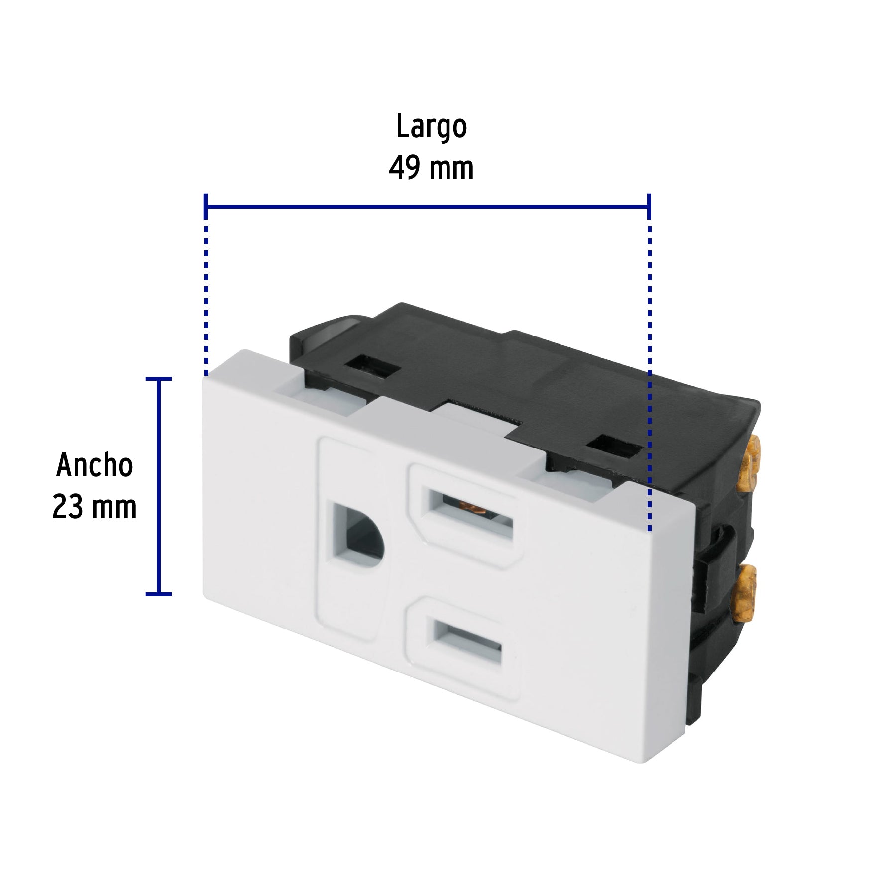 Contacto aterrizado, 1 módulo, línea Española, color blanco | COA-EB | 47051