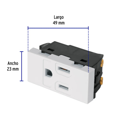 Contacto aterrizado, 1 módulo, línea Española, color blanco | COA-EB | 47051
