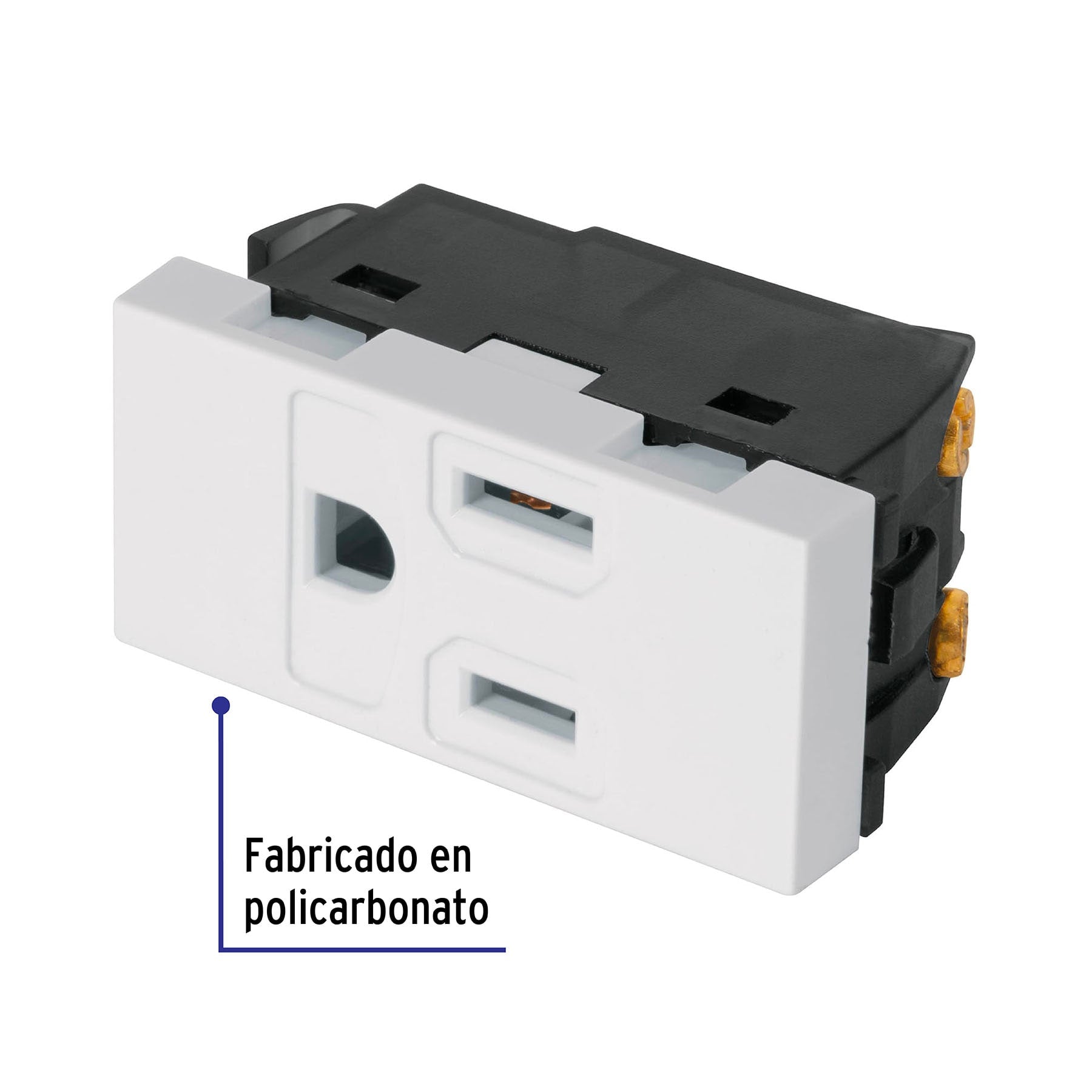 Contacto aterrizado, 1 módulo, línea Española, color blanco | COA-EB | 47051