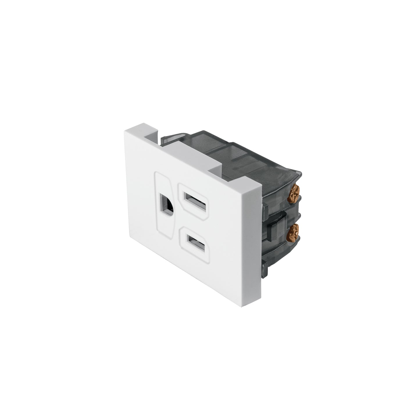 Contacto aterrizado, 1.5 módulos, línea Española, blanco | COA15-EB | 47052