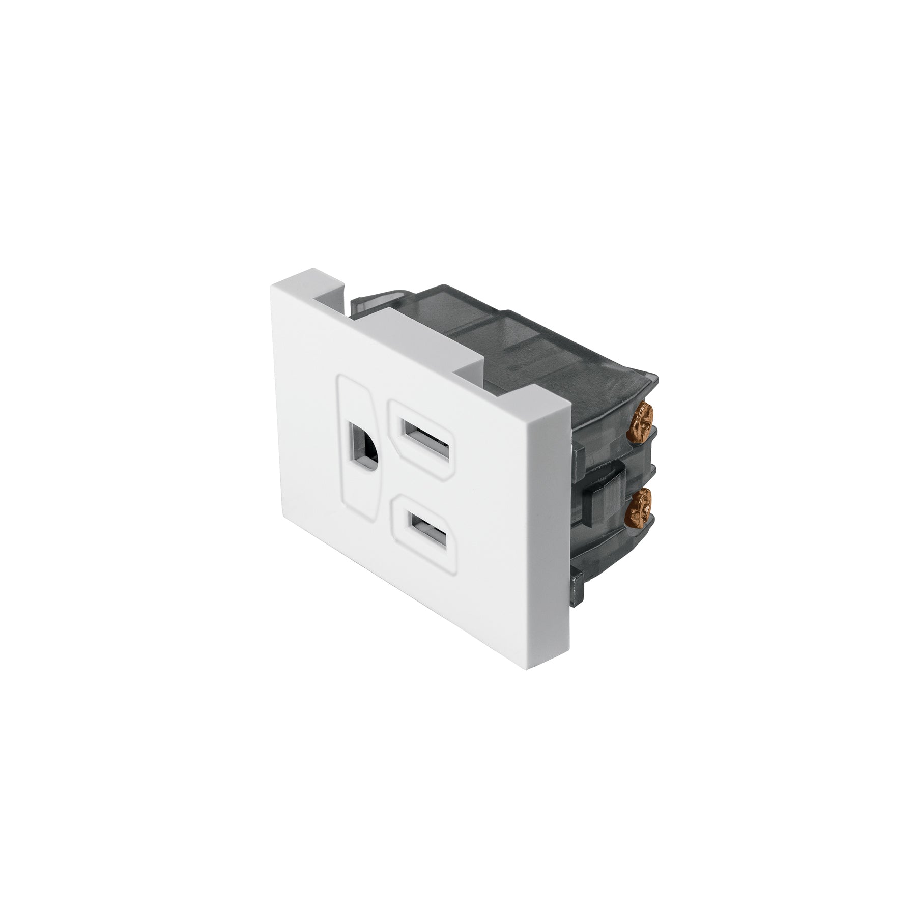 Contacto aterrizado, 1.5 módulos, línea Española, blanco | COA15-EB | 47052