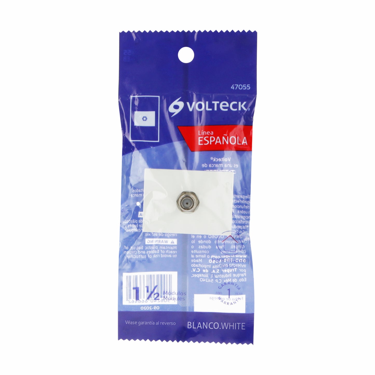 Toma de televisión, 1.5 módulos, línea Española, blanco | TV15-EB | 47055