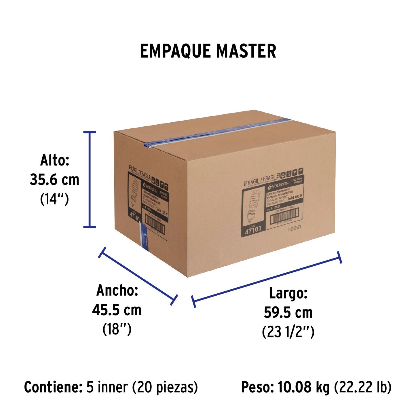 Lámpara espiral T5 105 W alta potencia luz de día, caja | F-105EC | 47101