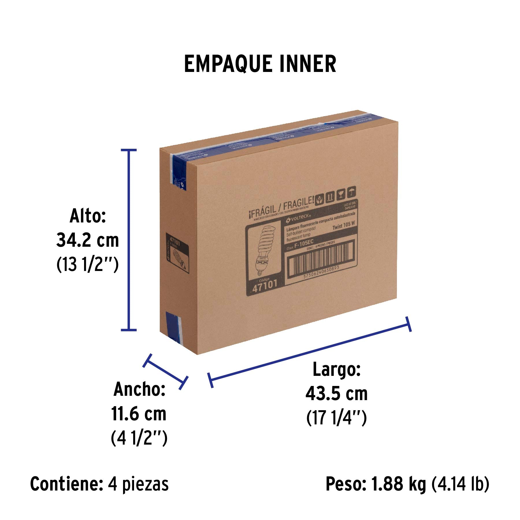 Lámpara espiral T5 105 W alta potencia luz de día, caja | F-105EC | 47101