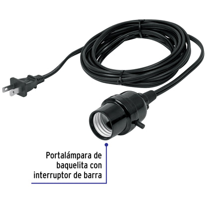 Portalámparas con cable de 4 m, VOLTECK | POLCA-4 | 47142
