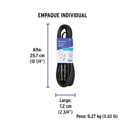 Portalámparas con cable de 6 m, VOLTECK | POLCA-6 | 47143
