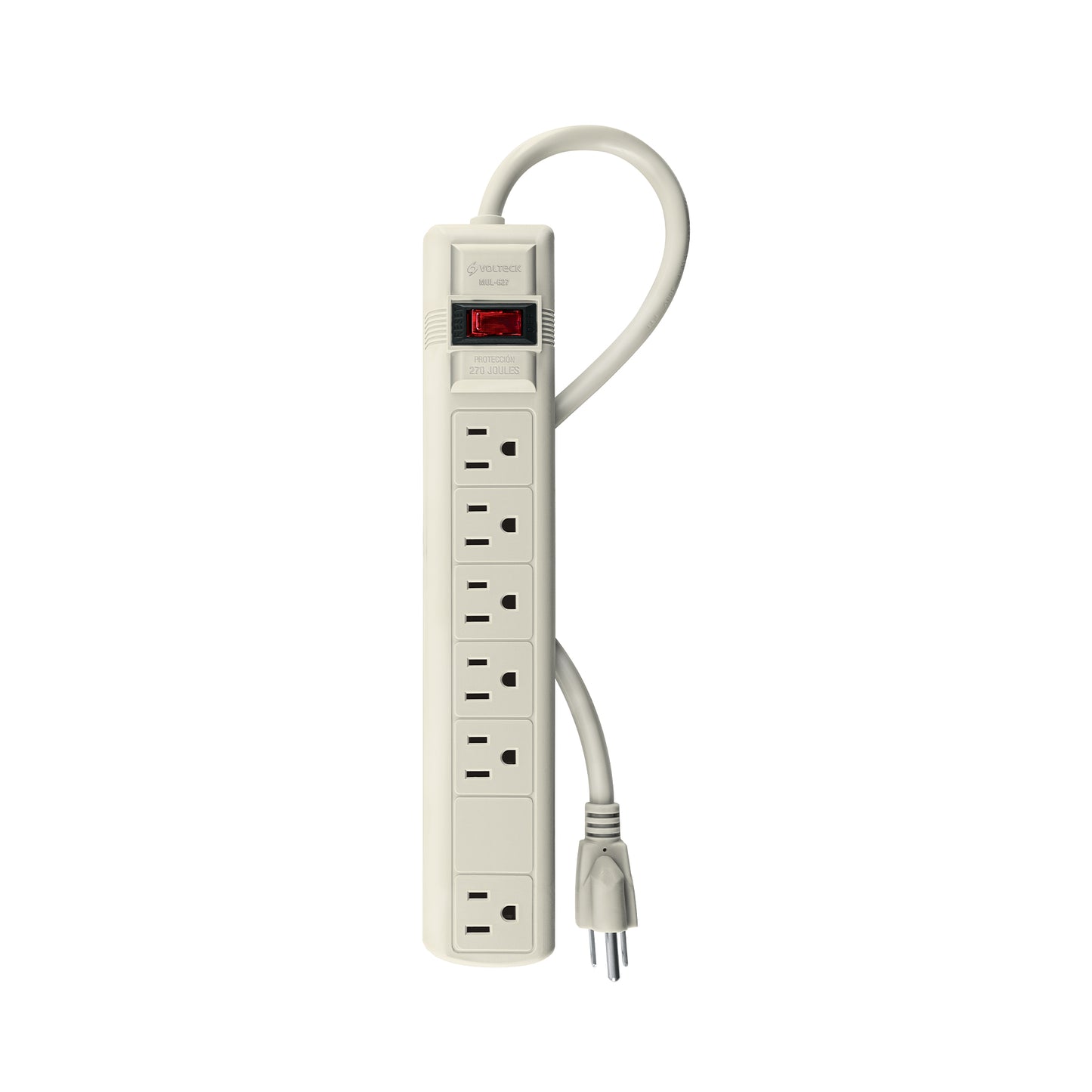 Multicontacto 14 AWG 6 entradas supresor de picos 270 joules | MUL-627 | 47183