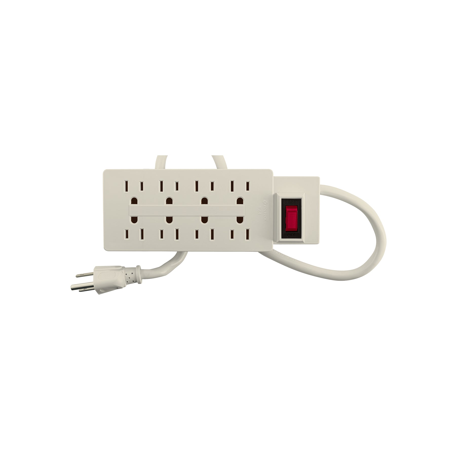 Multicontacto 14 AWG uso rudo con 8 entradas, Volteck | MUL-8 | 47186