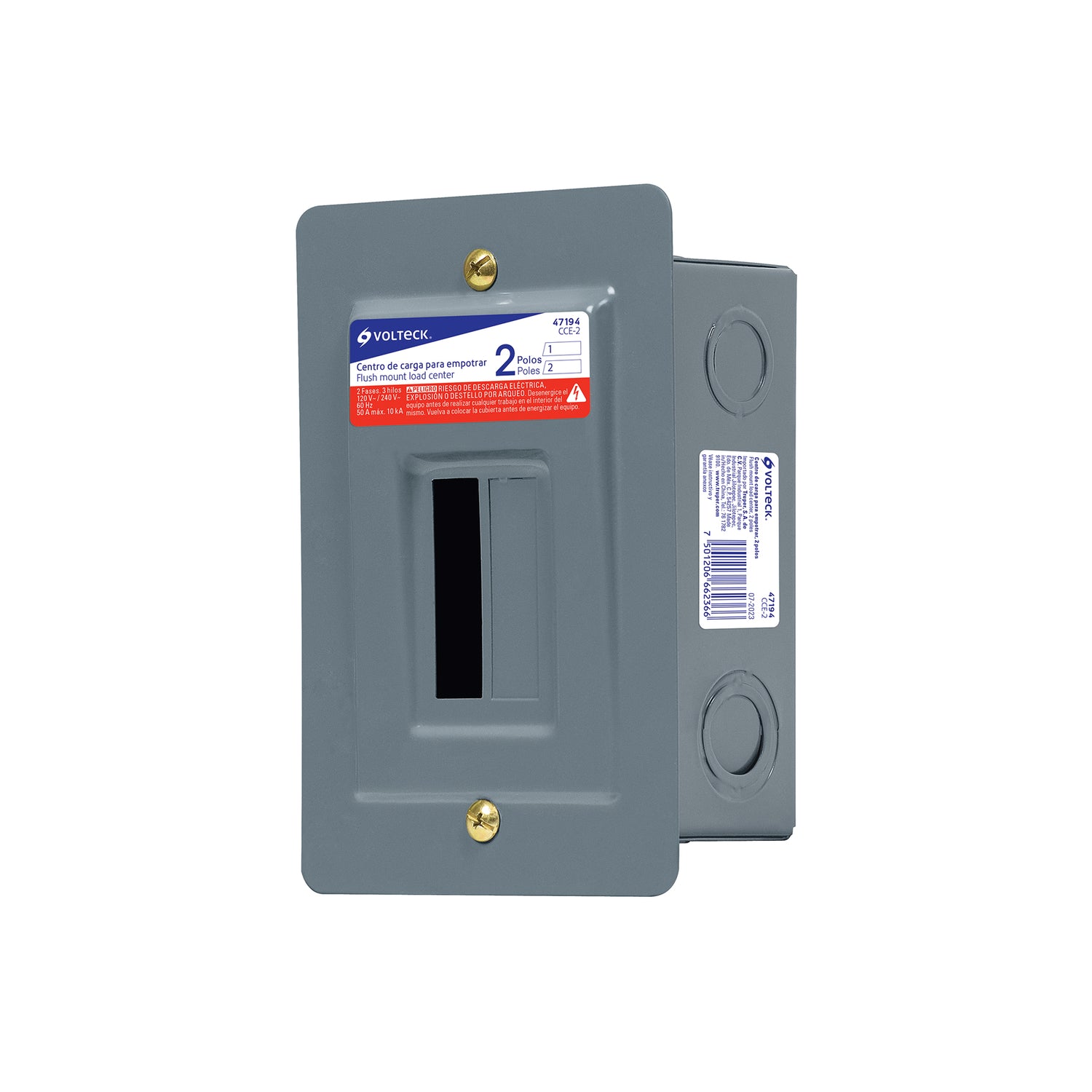 Centro de carga empotrable, 2 polos, Volteck | CCE-2 | 47194