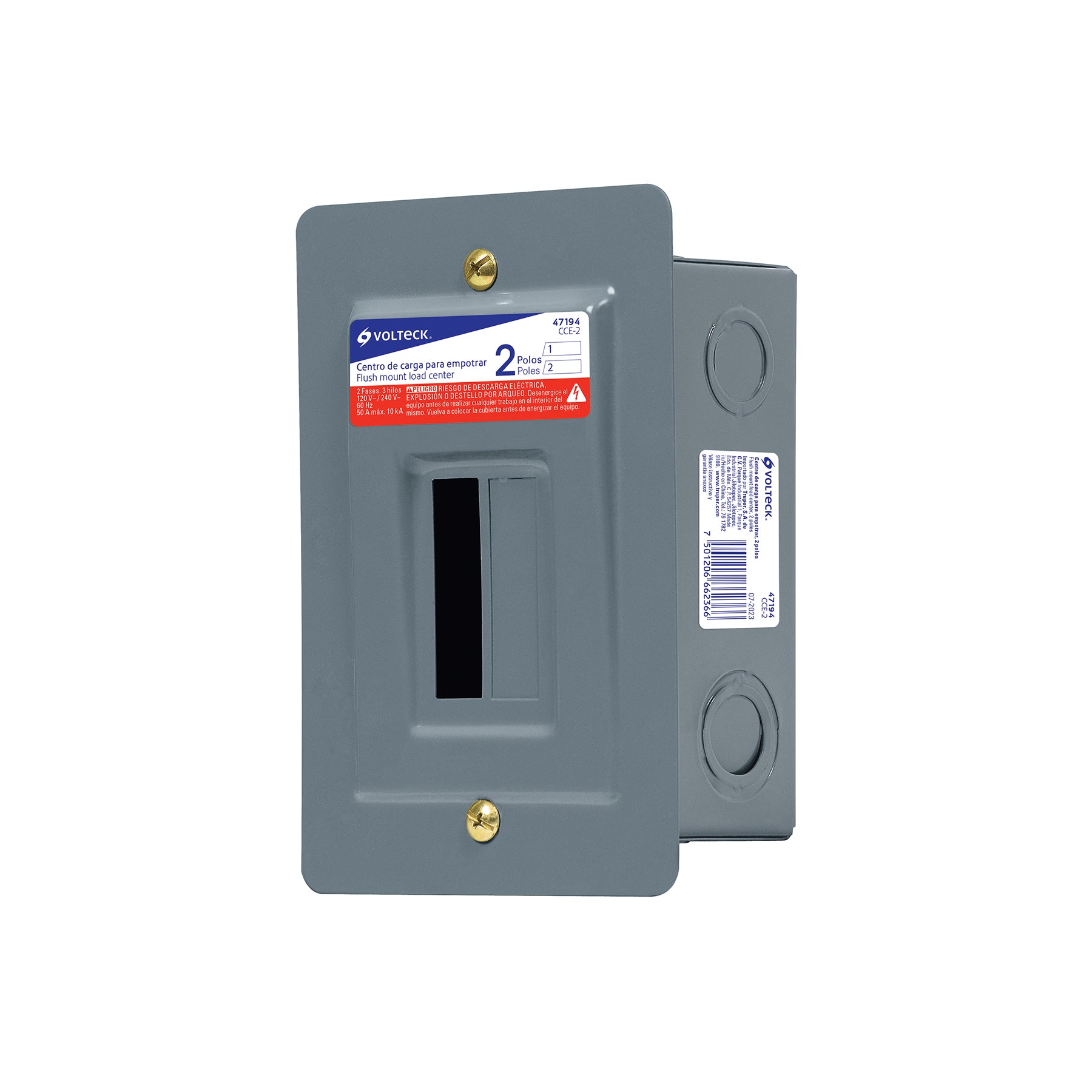 Centro de carga empotrable, 2 polos, Volteck | CCE-2 | 47194