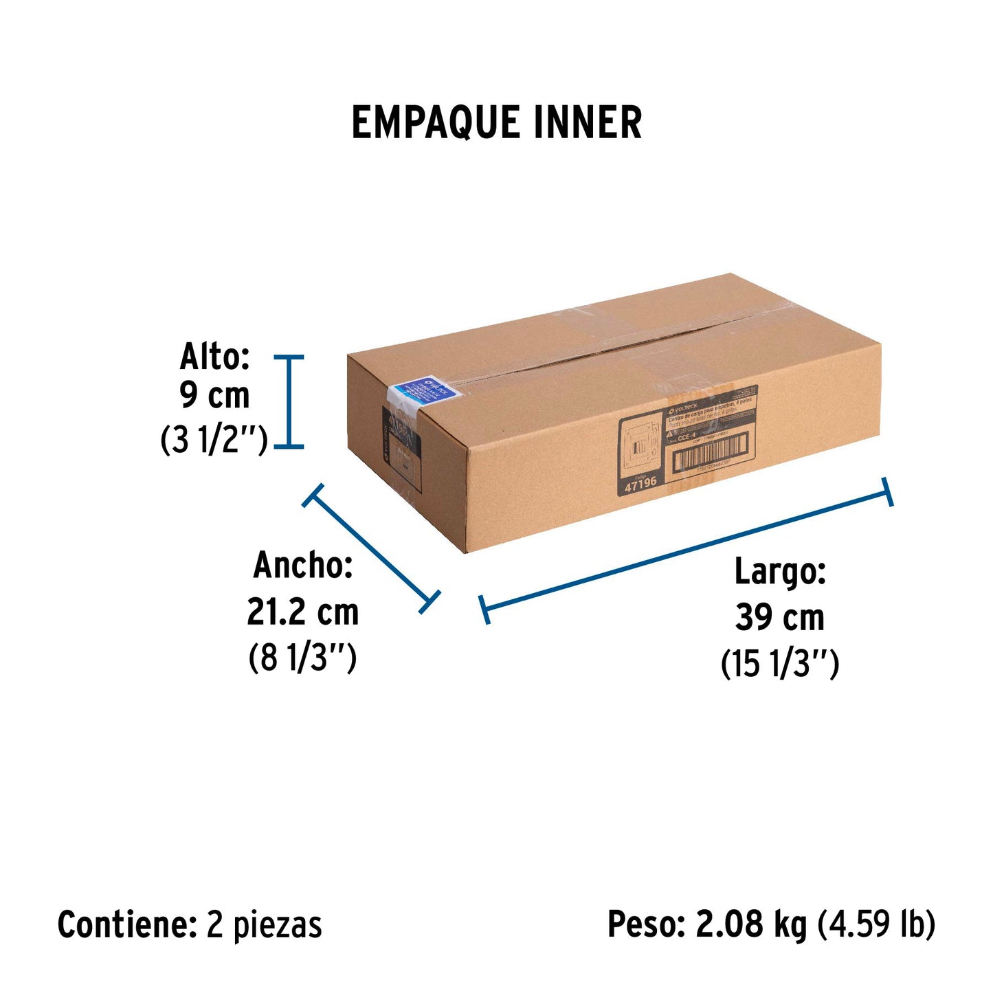 Centro de carga empotrable, 4 polos, Volteck | CCE-4 | 47196