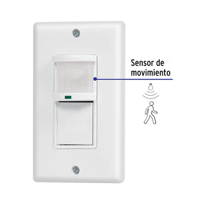 Sensor de movimiento con interruptor de pared, Volteck | SEMO-CL | 47230