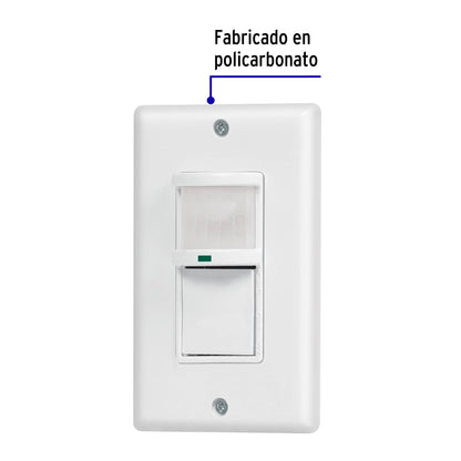 Sensor de movimiento con interruptor de pared, Volteck | SEMO-CL | 47230