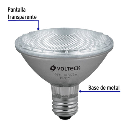 Lámpara de halógeno 75 W tipo PAR 30, en caja, Volteck | PR-3075 | 47248