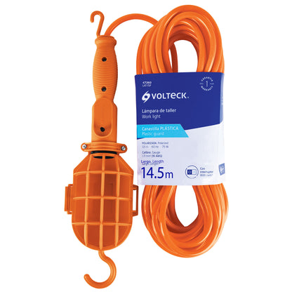 Lámpara de taller con canastilla plástica, 14.5 m, Volteck | LAT-15P | 47260