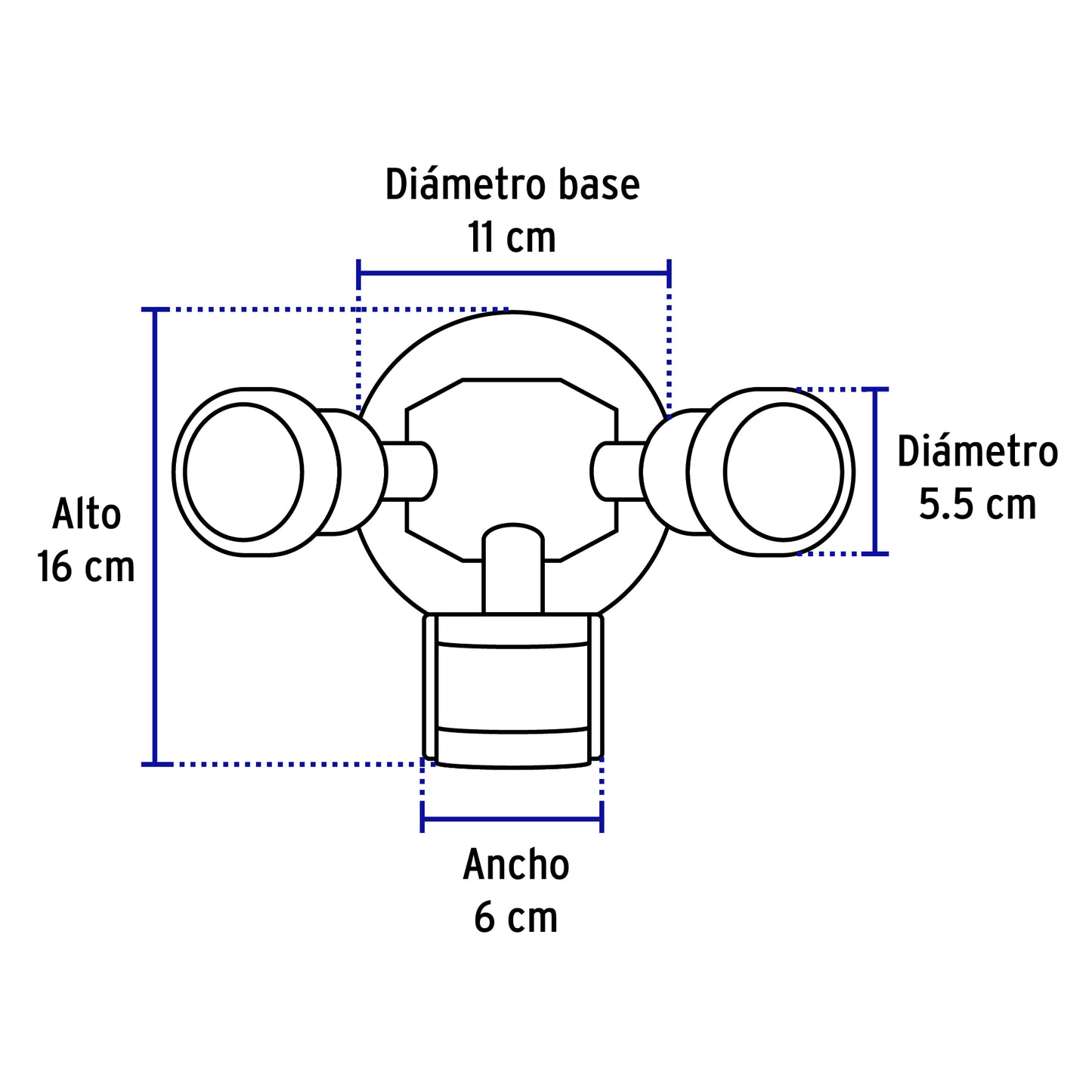 Arbotante negro c/sensor movimiento, lámparas no incluidas | ARB-902S | 47275