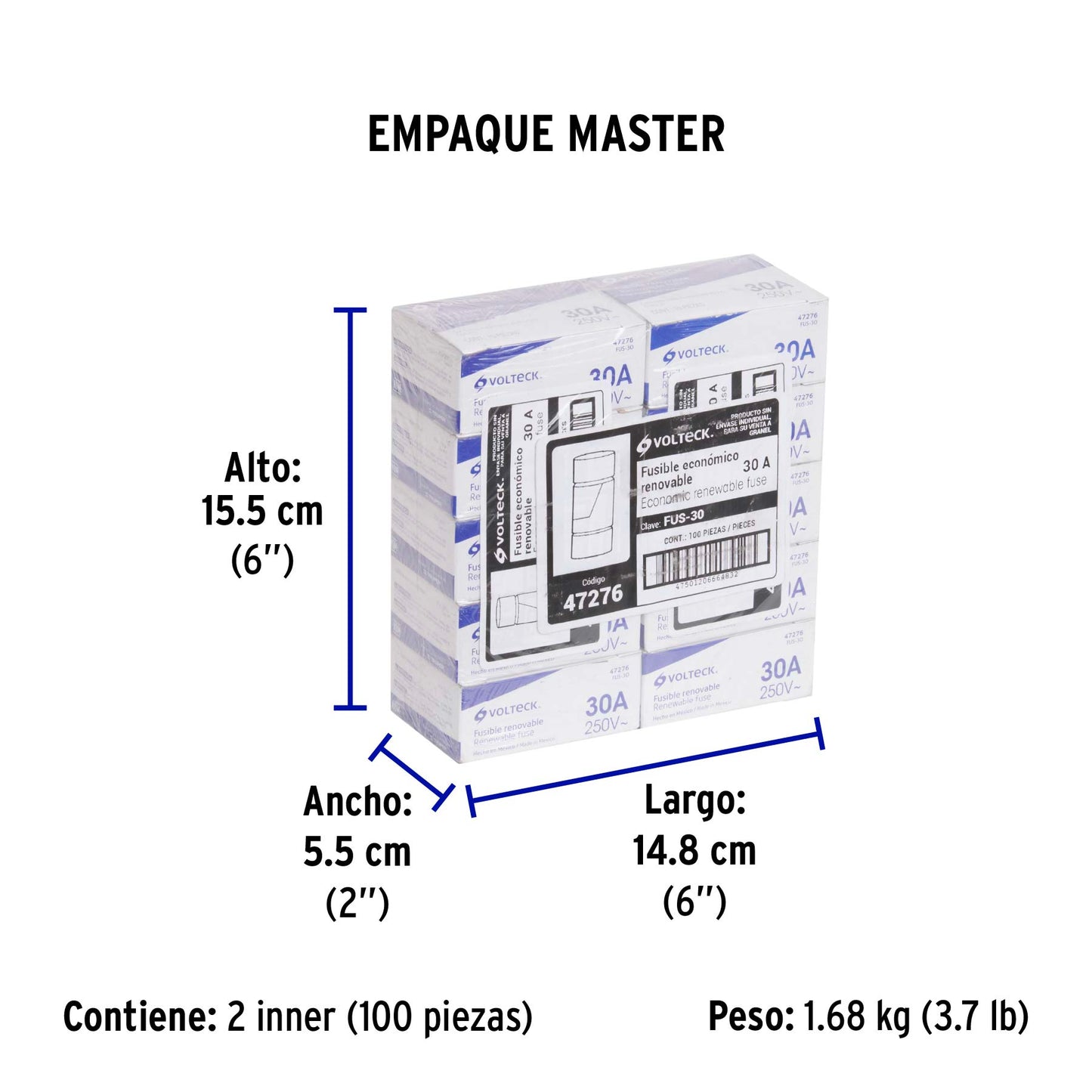 Fusible 30 A, VOLTECK | FUS-30 | 47276